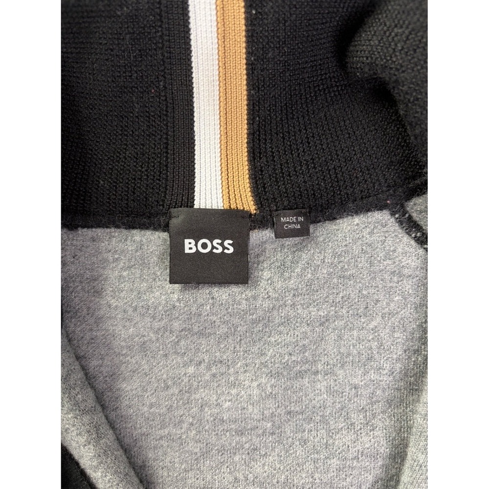 Boss Fleece Jacket H-Domico Mens 3XL Gray Full Zip Knit zippered pockets - Picture 4 of 7